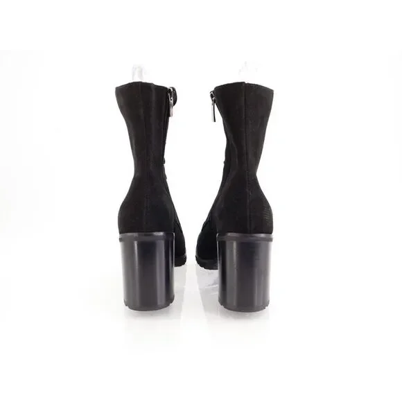 La Canadienne Parkera Waterproof Lug Boot Womens 8.5 Black Suede Lace Up Bootie